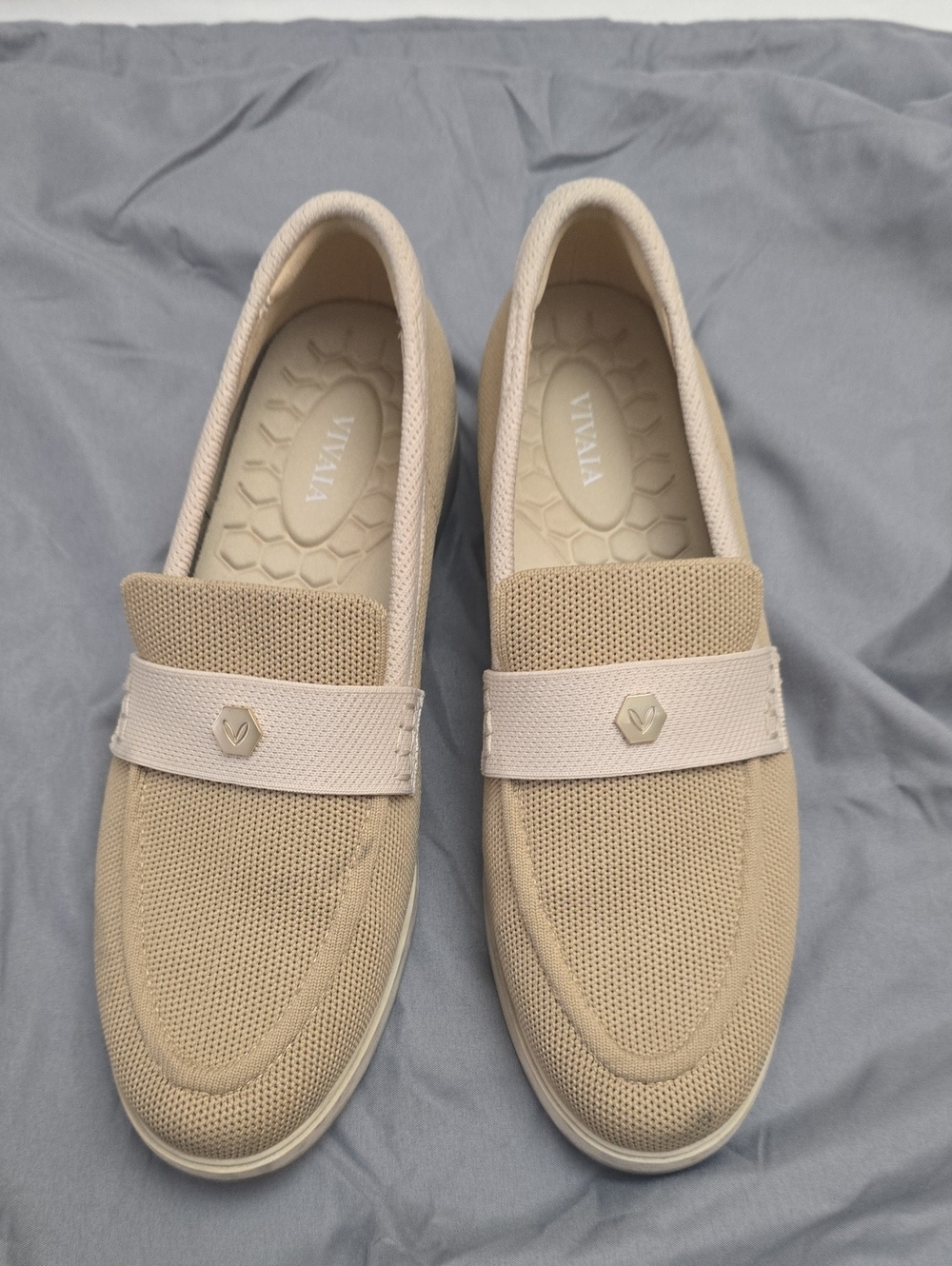 Women's Beige Slip-On Loafers - Lightweight Comfort